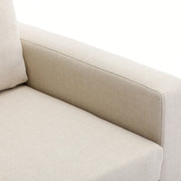 Single Seat Modular Sofa Sectional Couch With Non-Removable Non-Washable Cushion Covers Cream