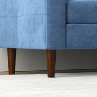 L-Shaped Convertible Sofa With Storage And Footstool For Living Room Bedroom Office Small Spaces Navy Blue 3-Seater Combination Furniture