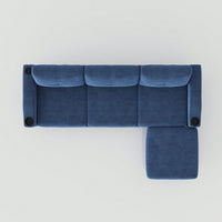 L-Shaped Convertible Sofa With Storage And Footstool For Living Room Bedroom Office Small Spaces Navy Blue 3-Seater Combination Furniture
