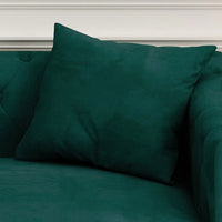 Elegant 83 Inch Green Velvet Triple Sofa With 2 Cozy Pillows Ideal For Small Living Spaces