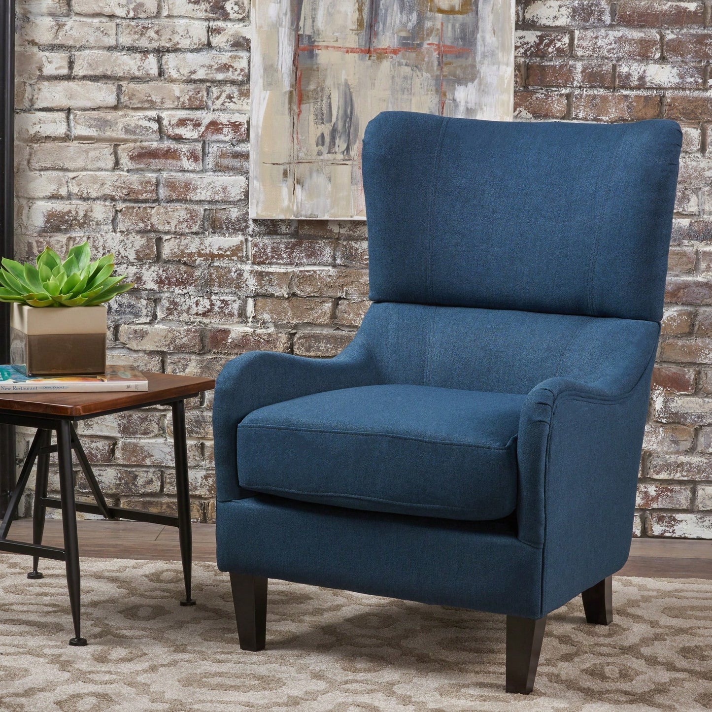 Stylish Modern Upholstered Armchair With Solid Legs For Living Room Bedroom Reading And Studio Use