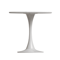 31.4 Round White Tulip Dining Table For 2-3 People Metal Base Easy Assembly Casual Coffee Table Office Desk