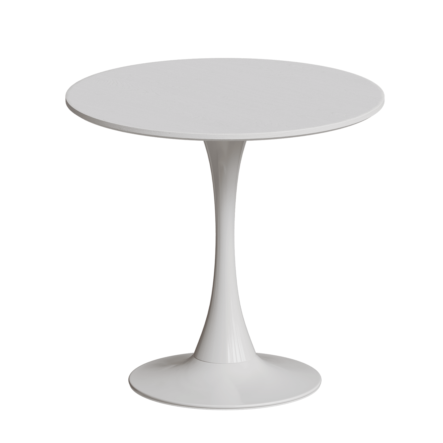 31.4 Round White Tulip Dining Table For 2-3 People Metal Base Easy Assembly Casual Coffee Table Office Desk