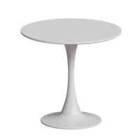 31.4 Round White Tulip Dining Table For 2-3 People Metal Base Easy Assembly Casual Coffee Table Office Desk