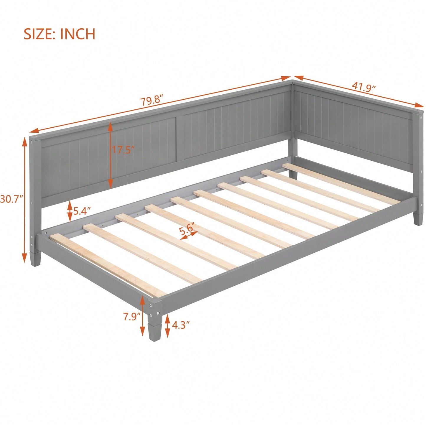 Stylish Gray Twin Size Wood Daybed Sofa Bed For Versatile Living Spaces