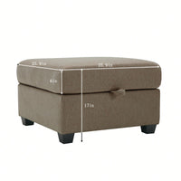 Upholstered Ottoman For Living Room And Bedroom Décor Beige