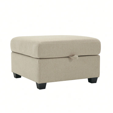 Upholstered Ottoman For Living Room And Bedroom Décor Beige