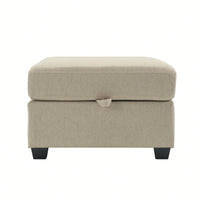 Upholstered Ottoman For Living Room And Bedroom Décor Beige