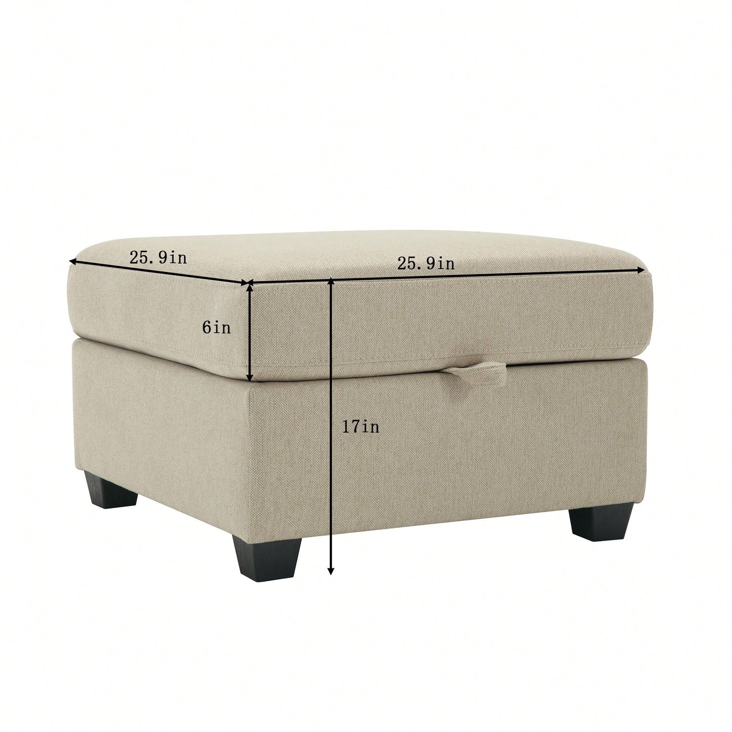 Upholstered Ottoman For Living Room And Bedroom Décor Beige