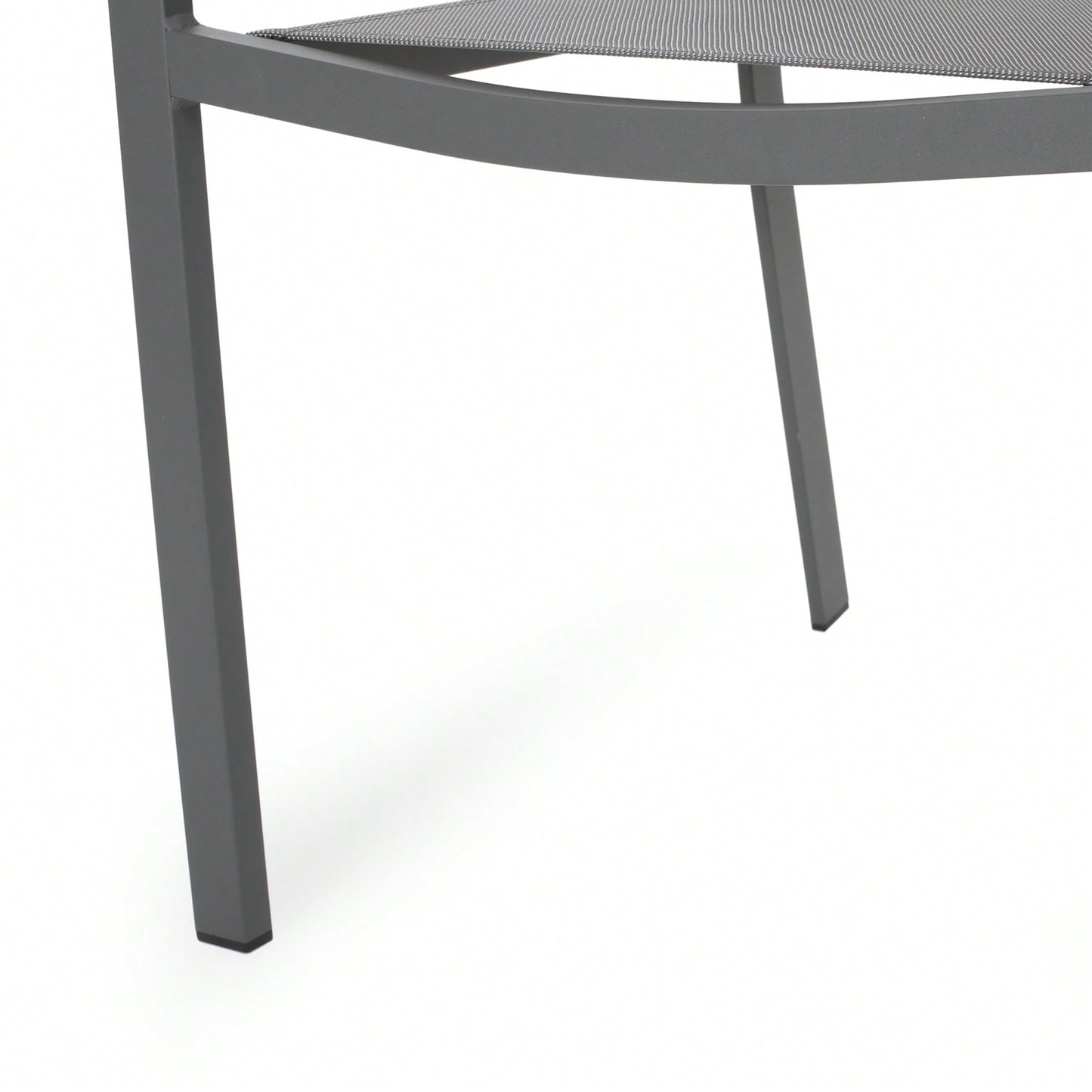 Contemporary Aluminum Dining Chairs With Mesh Seat Set Of 2 Gun Metal Gray And Dark Gray