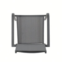 Contemporary Aluminum Dining Chairs With Mesh Seat Set Of 2 Gun Metal Gray And Dark Gray