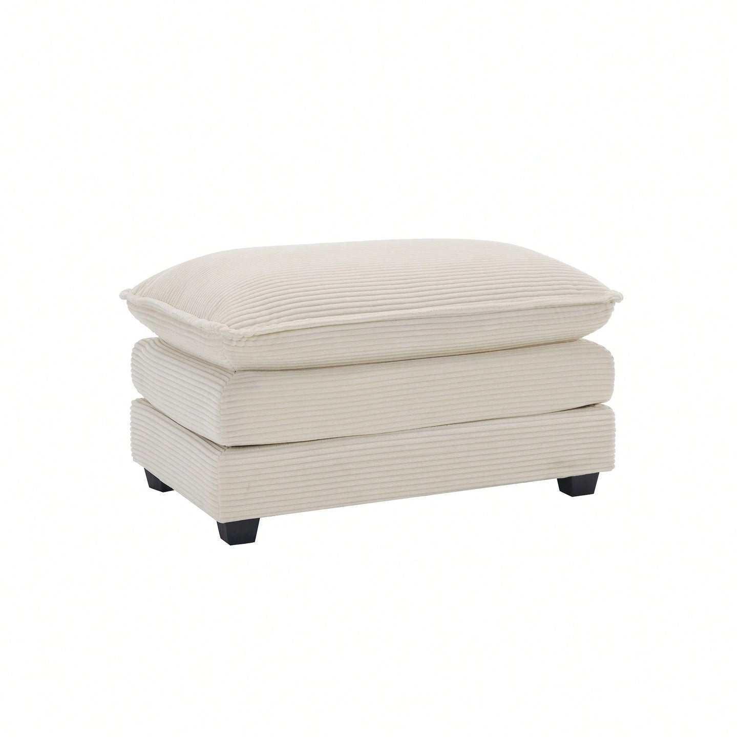 Corduroy Ottoman Footstool For 2 To 4 Seater Sofas Ideal For Living Room Decor Beige