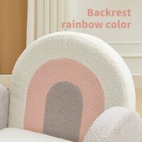 Colorful Rainbow Accent Chair For Kids With Sturdy Wooden Frame And Soft Fabric Upholstery