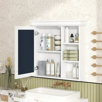 30x28 Bathroom Mirror Cabinet With Storage Organizer Wall Mounted Over Toilet White Cabinet For Bathroom