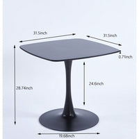 31.5 Inch Modern Black MDF Dining Table For Kitchen And Executive Use