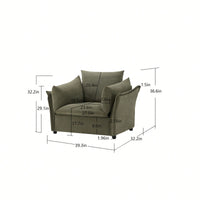 Oversized Modern Chenille Accent Armchair For Living Room And Bedroom Lounge