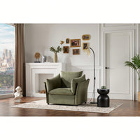 Oversized Modern Chenille Accent Armchair For Living Room And Bedroom Lounge