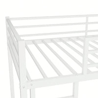 Heavy-Duty Twin Over Twin Metal Bunk Bed With Safety Guardrails And Noise Reduction, No Box Spring Required, Black Finish