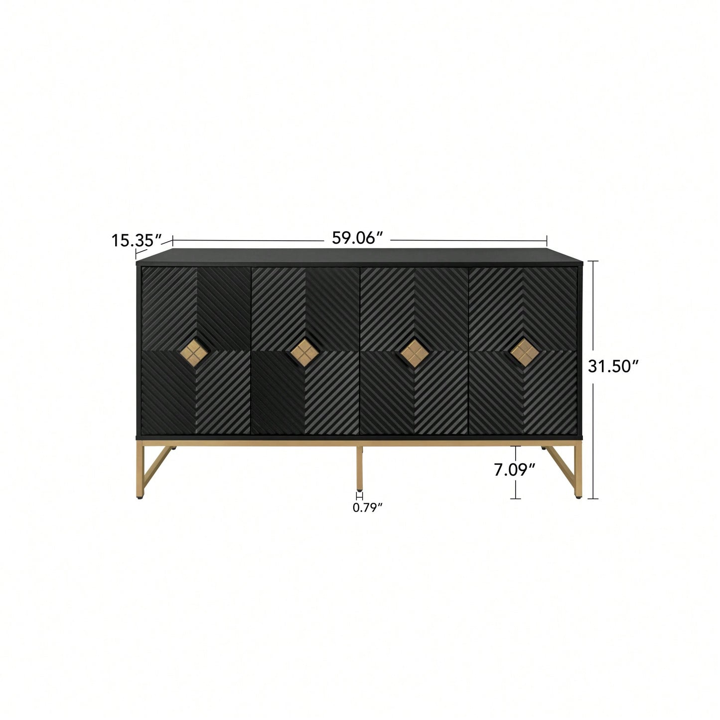 Modern 4 Door Sideboard Buffet Cabinet With Adjustable Shelf For Living Room Dining Room And Kitchen Storage