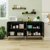 Modern 4 Door Sideboard Buffet Cabinet With Adjustable Shelf For Living Room Dining Room And Kitchen Storage