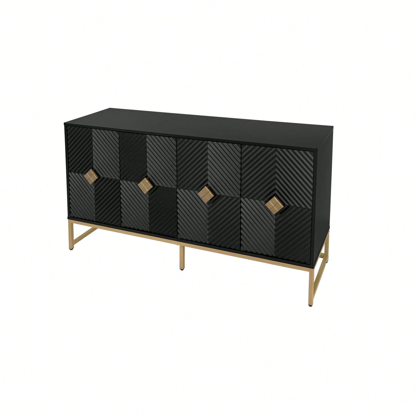 Modern 4 Door Sideboard Buffet Cabinet With Adjustable Shelf For Living Room Dining Room And Kitchen Storage