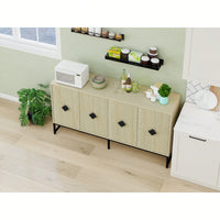 Modern 4 Door Sideboard Buffet Cabinet With Adjustable Shelf For Living Room Dining Room And Kitchen Storage