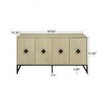 Modern 4 Door Sideboard Buffet Cabinet With Adjustable Shelf For Living Room Dining Room And Kitchen Storage