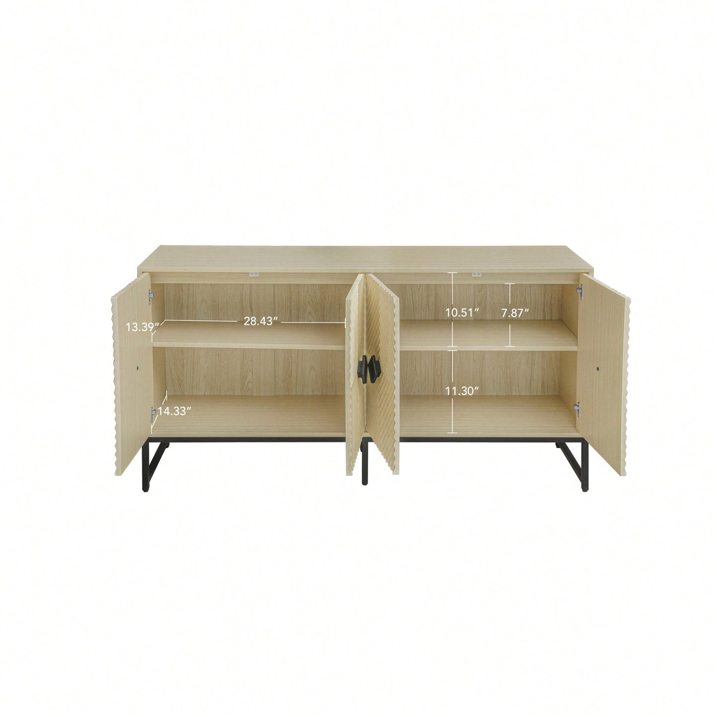 Modern 4 Door Sideboard Buffet Cabinet With Adjustable Shelf For Living Room Dining Room And Kitchen Storage