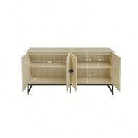 Modern 4 Door Sideboard Buffet Cabinet With Adjustable Shelf For Living Room Dining Room And Kitchen Storage