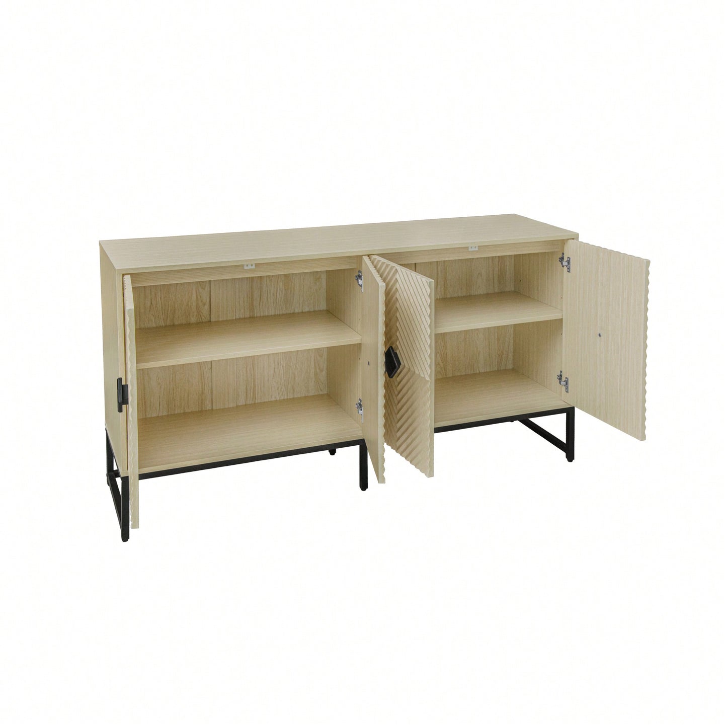 Modern 4 Door Sideboard Buffet Cabinet With Adjustable Shelf For Living Room Dining Room And Kitchen Storage