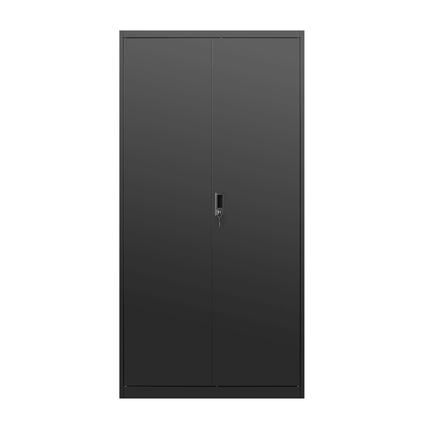 70 Inch Black Metal Wardrobe Cabinet With Doors And Hanging Rod For Bedroom Office School And Gym Storage