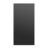 70 Inch Black Metal Wardrobe Cabinet With Doors And Hanging Rod For Bedroom Office School And Gym Storage