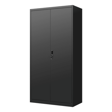 70 Inch Black Metal Wardrobe Cabinet With Doors And Hanging Rod For Bedroom Office School And Gym Storage