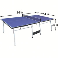 Portable 8ft Foldable Table Tennis Table Set For Indoor Outdoor Play With Net 2 Paddles And 3 Balls