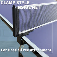 Portable 8ft Foldable Table Tennis Table Set For Indoor Outdoor Play With Net 2 Paddles And 3 Balls