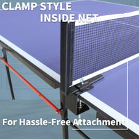 Portable 8ft Foldable Table Tennis Table Set For Indoor Outdoor Play With Net 2 Paddles And 3 Balls