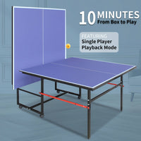 Portable 8ft Foldable Table Tennis Table Set For Indoor Outdoor Play With Net 2 Paddles And 3 Balls