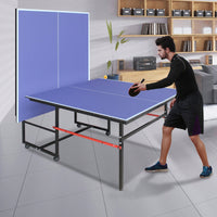 Portable 8ft Foldable Table Tennis Table Set For Indoor Outdoor Play With Net 2 Paddles And 3 Balls