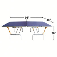 Portable 8ft Foldable Table Tennis Table Set For Indoor Outdoor Play With Net 2 Paddles And 3 Balls