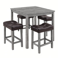 Industrial 5 Piece Dining Table And Chairs Set For Living Room, Dining Room And Game Room