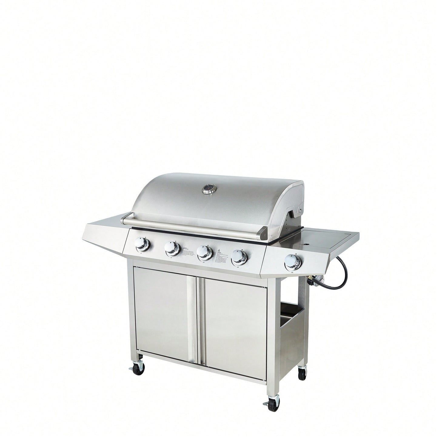 Stainless Steel 4 Burner Propane Gas Grill For Outdoor Cooking And BBQ Parties