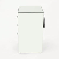 Elegant Silver Glass Nightstand With 3 Drawers For Bedroom Or Living Room Stylish Mirrored Side Table Accent Furniture