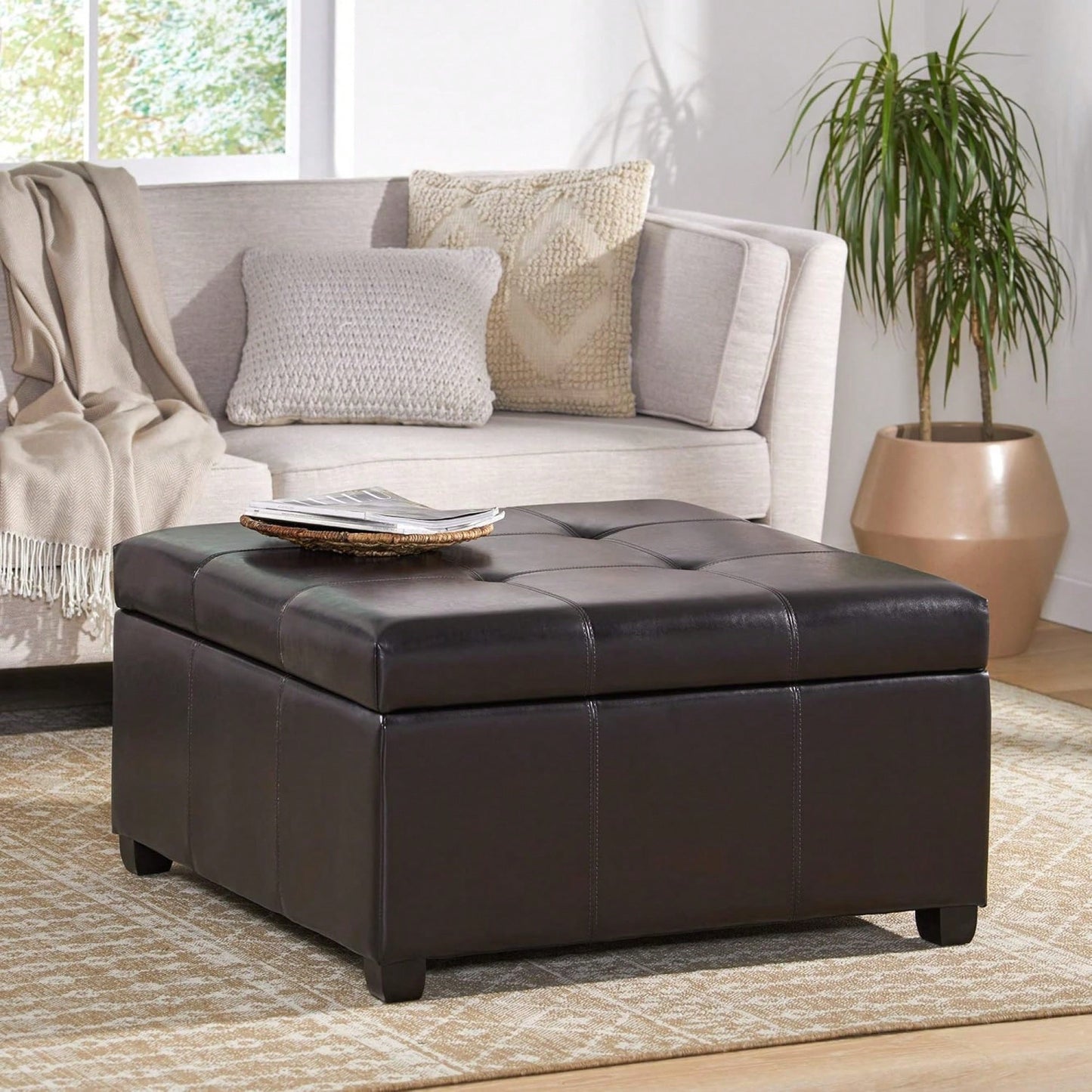 Versatile Storage Ottoman With Stylish Design And Comfortable Seating