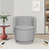 360 Degree Swivel Sofa Chair With Hidden Storage For Bedroom And Living Room In Gray