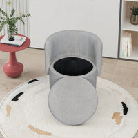 360 Degree Swivel Sofa Chair With Hidden Storage For Bedroom And Living Room In Gray