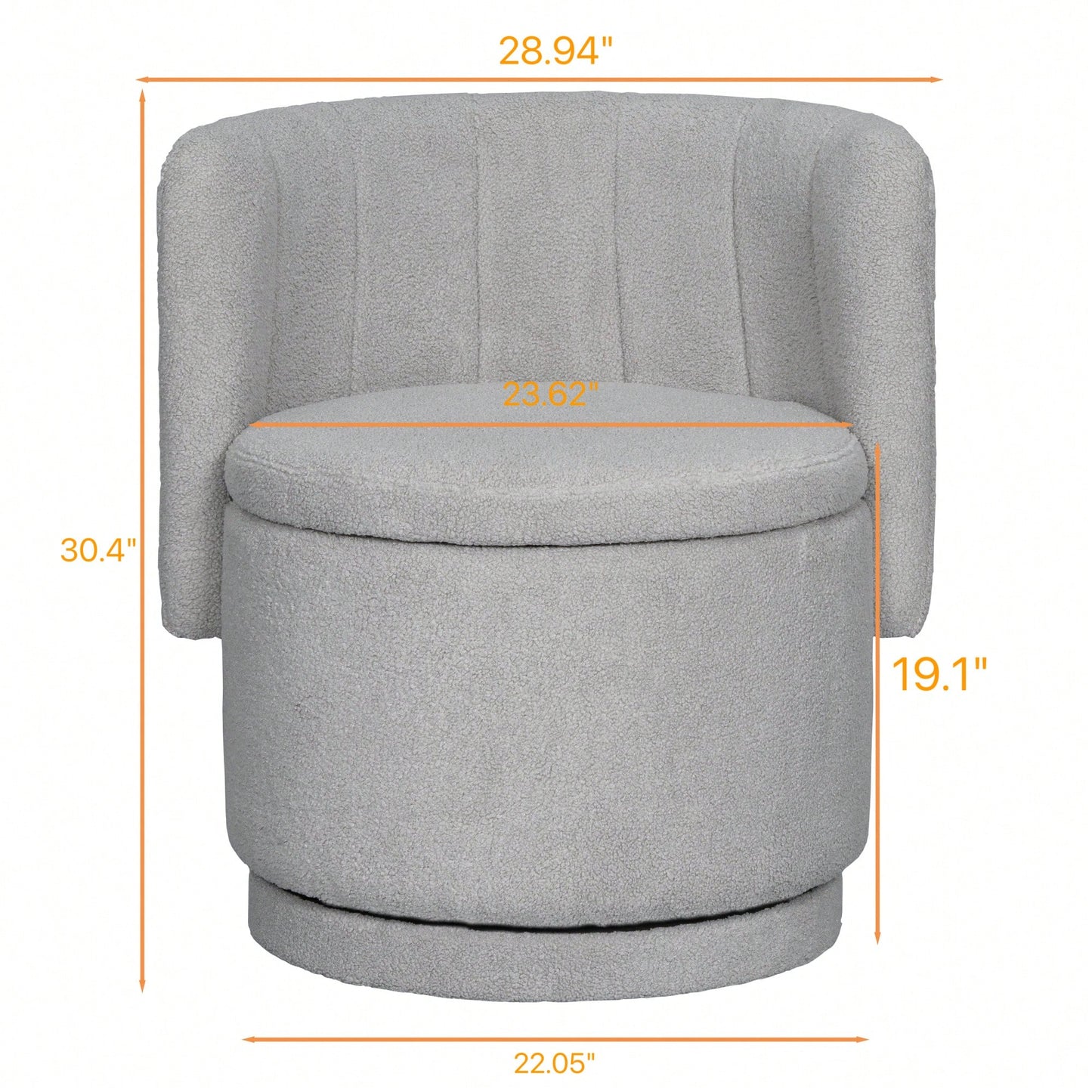 360 Degree Swivel Sofa Chair With Hidden Storage For Bedroom And Living Room In Gray