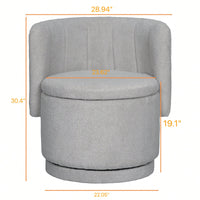 360 Degree Swivel Sofa Chair With Hidden Storage For Bedroom And Living Room In Gray