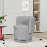 360 Degree Swivel Sofa Chair With Hidden Storage For Bedroom And Living Room In Gray