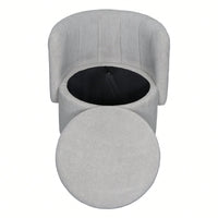 360 Degree Swivel Sofa Chair With Hidden Storage For Bedroom And Living Room In Gray