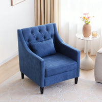 Elegant Mid-Century Accent Armchair With Lumbar Pillow For Living Room And Bedroom Reading, Upholstered Beige Sofa Chair